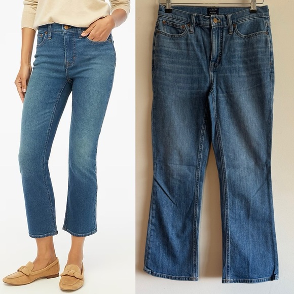 J. Crew Mid-rise flare crop blue jeans size 25 - Picture 1 of 12